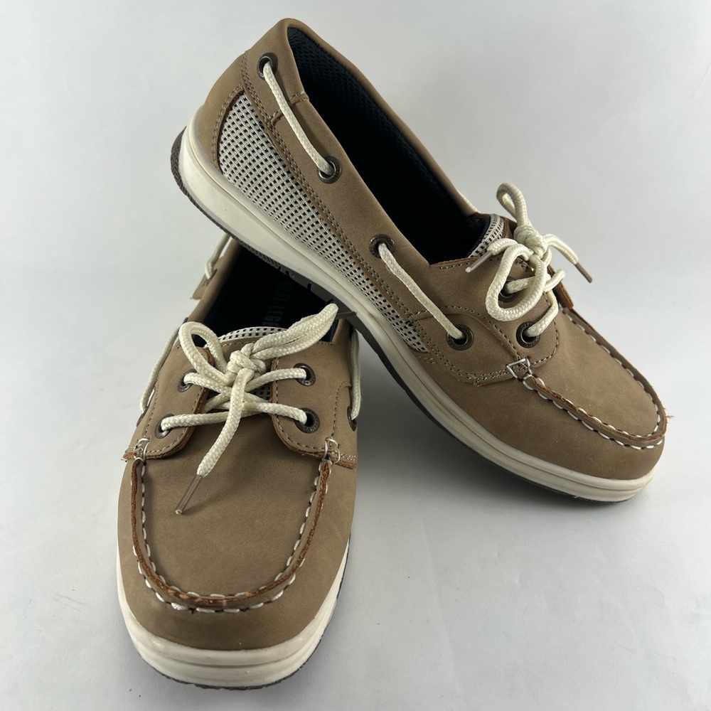 Reel Legends Women’s Size 6 Shoe Sanibel Tan Boat Loafers Dock Slip On Shoes EUC